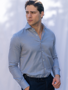 Blue Herringbone Shirt