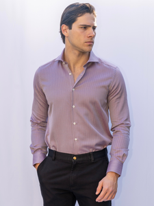 Burgundy Herringbone Shirt